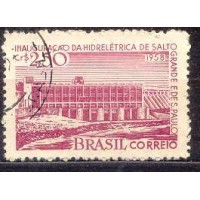 SB0408U-SELO INAUGURAÇÃO DA USINA HIDRELÉTRICA DE SALTO GRANDE - 1958 - U SB0408U-SELO INAUGURAÇÃO DA USINA HIDRELÉTRICA DE SALTO GRANDE - 1958 - U