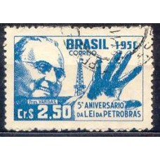 SB0425U-SELO 5º ANIVERSÁRIO DA LEI DA PETROBRÁS - 1958 - U