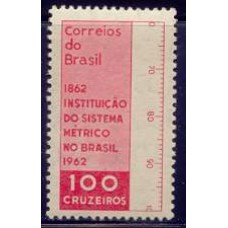 SB0473N-SELO CENTENÁRIO DA INSTITUIÇÃO DO SISTEMA MÉTRICO NO BRASIL - 1962 - N