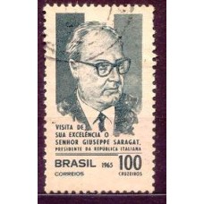 SB0538U-SELO VISITA DO PRESIDENTE SARAGAT DA ITÁLIA - 1965 - U