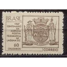 SB0563N-SELO CENTENÁRIO DA AGÊNCIA POSTAL-TELEGRÁFICA DE LAGUNA - 1967 - N