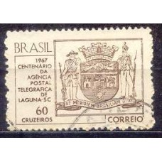 SB0563U-SELO CENTENÁRIO DA AGÊNCIA POSTAL-TELEGRÁFICA DE LAGUNA - 1967 - U