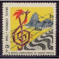 SB0609M-SELO 3º FESTIVAL INTERNACIONAL DA CANÇÃO - 1968 - MINT