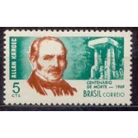 SB0631N-SELO CENTENÁRIO DA DESENCARNAÇÃO DE ALLAN KARDEC - 1969 - N