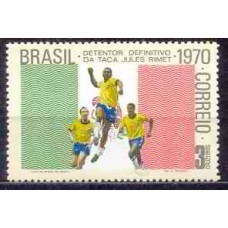 SB0682M-SELO BRASIL TRICAMPEÃO MUNDIAL DE FUTEBOL, PELÉ/MÉXICO - 1970 - MINT
