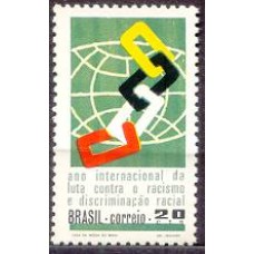 SB0694M-SELO ANO INTERNACIONAL DA LUTA CONTRA O RACISMO E DISCRIMINAÇÃO RACIAL - 1971 - MINT