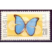 SB0695M-SELO PROMOÇÃO DA FAUNA BRASILEIRA - BORBOLETAS, 20C - 1971 - MINT