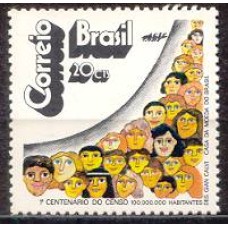 SB0760M-SELO DESENVOLVIMENTO NACIONAL, CENTENÁRIO DO 1º CENSO - 1972 - MINT