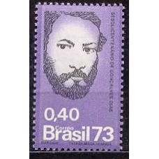 SB0796N-SELO 150 ANOS DO NASCIMENTO DE GONÇALVES DIAS - 1973 - N