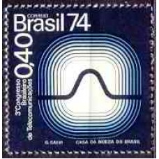 SB0850M-SELO 3º CONGRESSO BRASILEIRO DE TELECOMUNICAÇÕES - 1974 - MINT