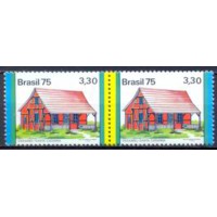 SB0885MS-SE-TENANT HABITAÇÕES NO BRASIL - O HOMEM E O MEIO, CASA - 1975 - MINT