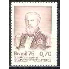 SB0915M-SELO SESQUICENTENÁRIO DO NASCIMENTO DE DOM PEDRO II - 1975 - MINT