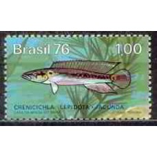 SB0942M-SELO PEIXES DE ÁGUA DOCE NO BRASIL, JACUNDÁ - 1976 - MINT