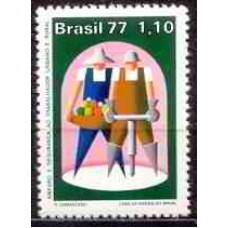 SB0982M-SELO AMPARO E SEGURANÇA, AMPARO - 1977 - MINT