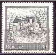 SB0991M-SELO CENTENÁRIO DA LIGAÇÃO FERROVIÁRIA SÃO PAULO-RIO DE JANEIRO - 1977 - MINT