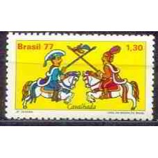 SB1000M-SELO FOLCLORE BRASILEIRO - CAVALHADA, COMBATE - 1977 - MINT