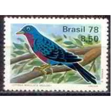 SB1037M-SELO PROTEÇÃO À FAUNA - PÁSSAROS BRASILEIROS, COTINGA - 1978 - MINT