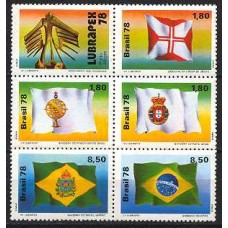 SB1055NS-SEXTILHA VII EXPOSIÇÃO FILATÉLICA LUBRAPEX - BANDEIRAS HISTÓRICAS - 1978 - N