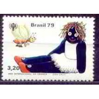 SB1124M-SELO ANO INTERNACIONAL DA CRIANÇA, BONECA DE PANO - 1979 - MINT