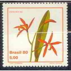 SB1163M-SELO EXPOSIÇÃO FILATÉLICA ESPAMER 80 - ORQUÍDEAS BRASILEIRAS, LAELIA - 1980 - MINT