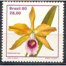 SB1165M-SELO EXPOSIÇÃO FILATÉLICA ESPAMER 80 - ORQUÍDEAS BRASILEIRAS, LAELIA TEN - 1980 - MINT