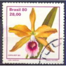 SB1165U-SELO EXPOSIÇÃO FILATÉLICA ESPAMER 80 - ORQUÍDEAS BRASILEIRAS, LAELIA TEN - 1980 - U