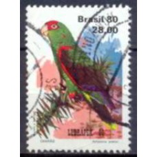 SB1168U-SELO VII EXPOSIÇÃO FILATÉLICA LUBRAPEX - FAUNA BRASILEIRA - PSITACÍDEOS, CHARÃO - 1980 - U