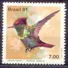SB1197M-SELO FAUNA BRASILEIRA - BEIJA-FLORES, TOPETINHO VERMELHO - 1981 - MINT