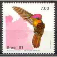 SB1199M-SELO FAUNA BRASILEIRA - BEIJA-FLORES, BEIJA-FLOR VERMELHO - 1981 - MINT