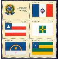 SB1231MS-SEXTILHA BANDEIRAS DOS ESTADOS DO BRASIL I - 1981 - MINT
