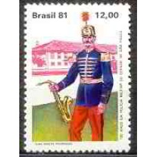 SB1240M-SELO 150 ANOS DA POLÍCIA MILITAR DO ESTADO DE SÃO PAULO, CORPO MUSICAL - 1981 - MINT