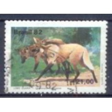 SB1262U-SELO FAUNA BRASILEIRA, LOBO GUARÁ - 1982 - U