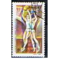 SB1330U-SELO 9º CAMPEONATO MUNDIAL DE BASQUETEBOL FEMININO, FUNDO VINHO - 1983 - U