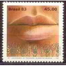 SB1355M-SELO 20º ANIVERSÁRIO DO PROGRAMA ALIMENTAR MUNDIAL - RECURSOS HALIÊUTICOS, BOCA E TRIGO - 1983 - MINT
