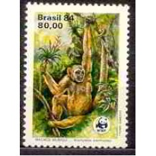 SB1402N-SELO PRESERVAÇÃO DA FAUNA BRASILEIRA - WWF - MACACO MURIQUI, MURIQUI - 1984 - N