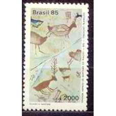 SB1457N-SELO EXPOSIÇÃO FILATÉLICA BRAPEX VI - PINTURAS RUPESTRES, SANTANA DO RIACHO - 1985 - N