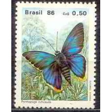 SB1512N-SELO PRESEVAÇÃO DA FAUNA BRASILEIRA - BORBOLETAS, PYRRHOPYGE - 1986 - N