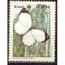 SB1513N-SELO PRESEVAÇÃO DA FAUNA BRASILEIRA - BORBOLETAS, PIERRIBALLIA - 1986 - N