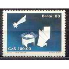 SB1604M-SELO NATAL 88 - ARTE ORIGAMI, JESUS - 1988 - MINT
