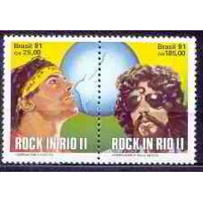 SB1719MS-SE-TENANT FESTIVAL ROCK IN RIO II - CAZUZA E RAUL SEIXAS - 1991 - MINT