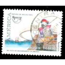 SB1753U-SELO UPAEP - VIAGENS DO DESCOBRIMENTO - 500 ANOS DO DESCOBRIMENTO DA AMÉRICA, FERNÃO DE MAGALHÃES - 1991 - U