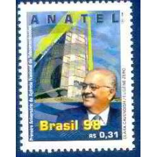 SB2177M-SELO 1º ANIVERSÁRIO DA AGÊNCIA NACIONAL DE TELECOMUNICAÇÕES - 1998 - MINT