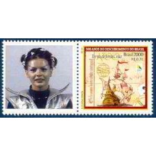 SB2254N.02-SELO PERSONALIZADO BRASIL 500 ANOS, FUTURISTA 2 - 2000 - N