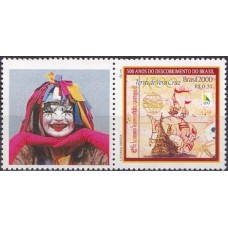 SB2254M.06-SELO PERSONALIZADO BRASIL 500 ANOS, PALHAÇA - 2000 - MINT