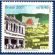 SB2379M-SELO 100 ANOS DA ASSOCIAÇÃO COMERCIAL DE MINAS GERAIS - 2001 - MINT