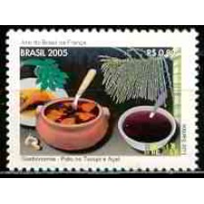 SB2614M-SELO ANO DO BRASIL NA FRANÇA, GASTRONOMIA - 2005 - MINT