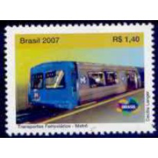 SB2697M-SELO TRANSPORTES FERROVIÁRIOS, METRÔ - 2007 - MINT