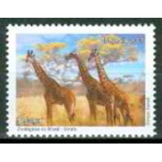 SB2712MA-SELO ZOOLÓGICOS DO BRASIL, GIRAFA - 2007 - MINT