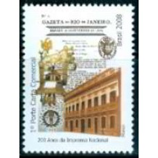 SB2748M-SELO 200 ANOS DA IMPRENSA NACIONAL - 2008 - MINT