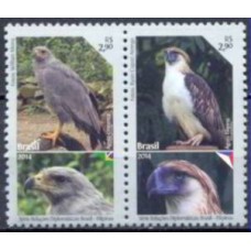 SB3368MS-SE-TENANT RELAÇÕES DIPLOMÁTICAS FILIPINAS - AVES AMEAÇADAS DE EXTINÇÃO - 2014 - MINT